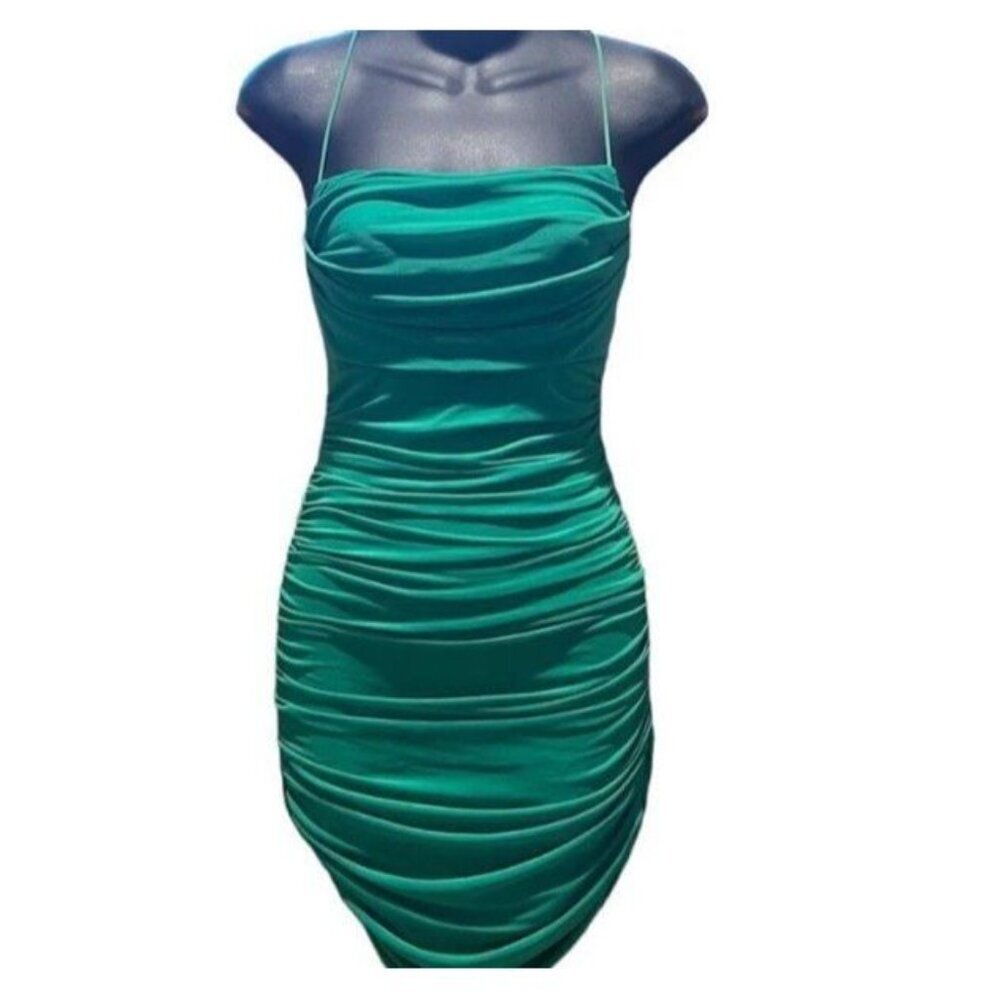 Princess Polly Singing In The Rain Green Mini Dress Size US 8 Bodycon Party Date - Picture 2 of 14